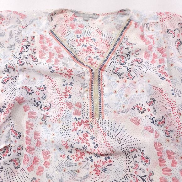 Valerie Stevens Casual Pullover Short Sleeve Blouse Womens Size Medium M White - Picture 1 of 9